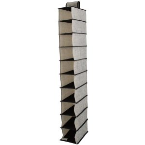 Simplify 47 Gray   Black 10 Shelf Shoe Organizer