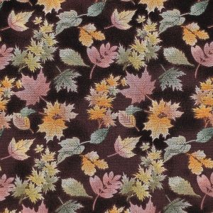 Brown Watercolor Mini Leaves Harvest Cotton Fabric