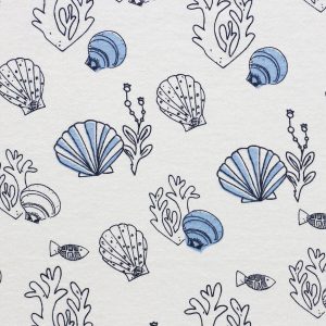 Super Snuggle POP! Fish   Shells Flannel Fabric
