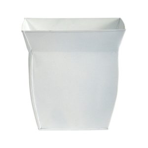 Nearly Natural 8 White Fluted Metal Square Planter