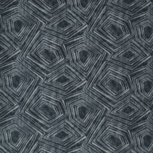 Black Geometric Textured Anti Pill Plush Fleece Fabric