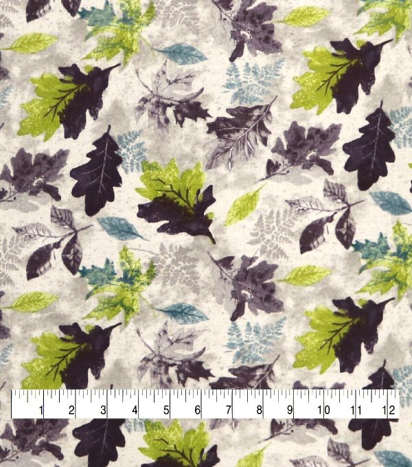 Repeating Leaves Super Snuggle Flannel Fabric - Image 3