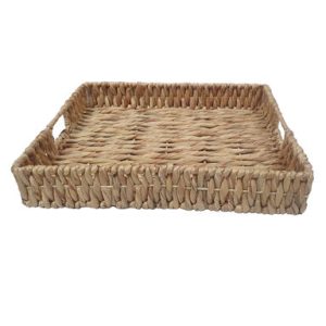 20 x 16 Natural Water Hyacinth Woven Tray by Place   Time