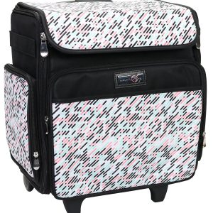 Everything Mary 16 Gray   White Pill Collapsible Rolling Craft Bag