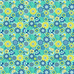Floral Medallion Aqua Super Snuggle Flannel Fabric