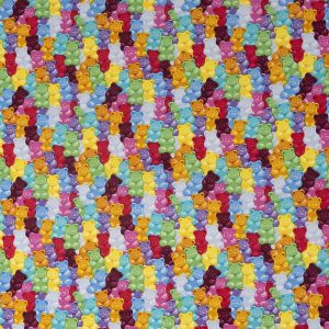 Multicolor Gummy Bears Novelty Cotton Fabric