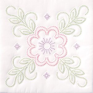 Jack Dempsey 18 Floral Design Stamped Quilt Blocks 6pk