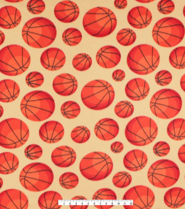 Basketball Blizzard Fleece Fabric - Image 4