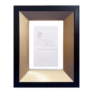 1.5 x 2.5 Black Edge Gold Floating Frame by Place   Time