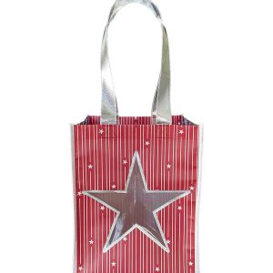 11.5 Patriotic Star Cutout Go Green Reusable Tote Bag by Happy
