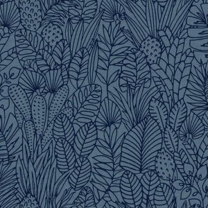 RoomMates Blue Tropical Leaves Sketch Peel   Stick Wallpaper