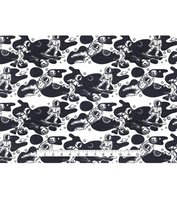 Skateboarding Astronaut Super Snuggle Flannel Fabric - Image 4
