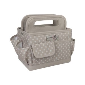 Everything Mary 9 Dots on Tan Collapsible Craft Caddy