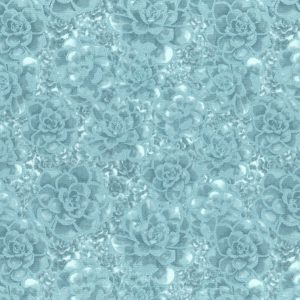 Pearlescent Teal Succulent Quilt Cotton Fabric by Keepsake Calico