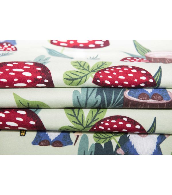 Super Snuggle Gnome   Mushrooms Flannel Fabric - Image 3