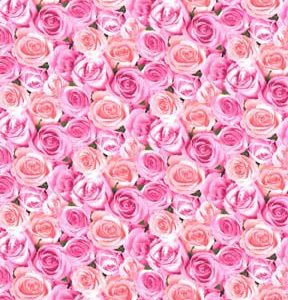 Fabric Traditions Pink Garden Party Roses Premium Cotton Fabric