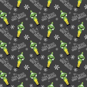 Elves   Snowflakes Christmas Cotton Fabric - 1