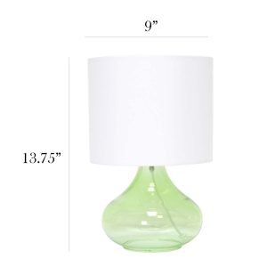 All The Rages 14 Green Raindrop Table Lamp With Fabric Shade