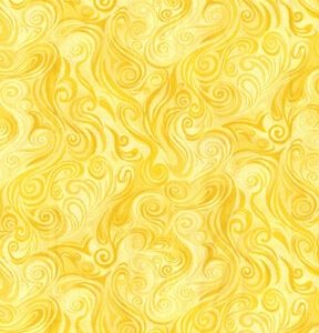 Yellow Bold Swirls Cotton Fabric by Keepsake Calico