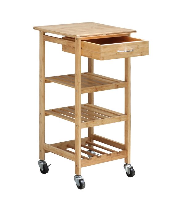 Oceanstar 14.5 Bamboo Kitchen Trolley - Image 2