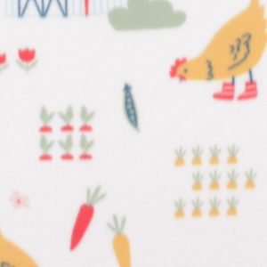 Chickens in Boots on White Blizzard Fleece Fabric