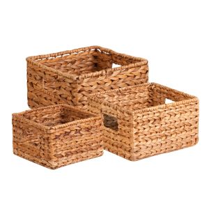 Honey Can Do 12 x 7 Nested Hyacinth Storage Baskets 3ct
