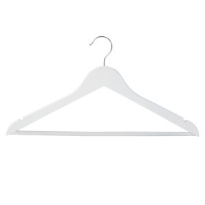 Honey Can Do 17.5 x 9 White Non Slip Swivel Hook Wood Hangers 24pk