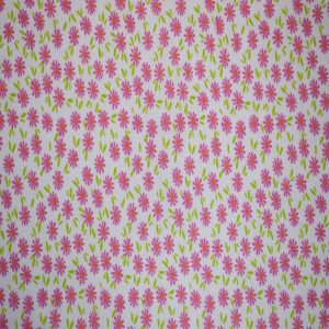 Pink Packed Ditsy Floral on White Cotton Fabric by Quilter s Showcase