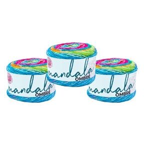 Lion Brand Mandala Ombre Worsted Acrylic Yarn 3 Bundle - Happy