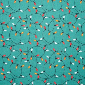 String Lights on Blue Super Snuggle Christmas Flannel Fabric