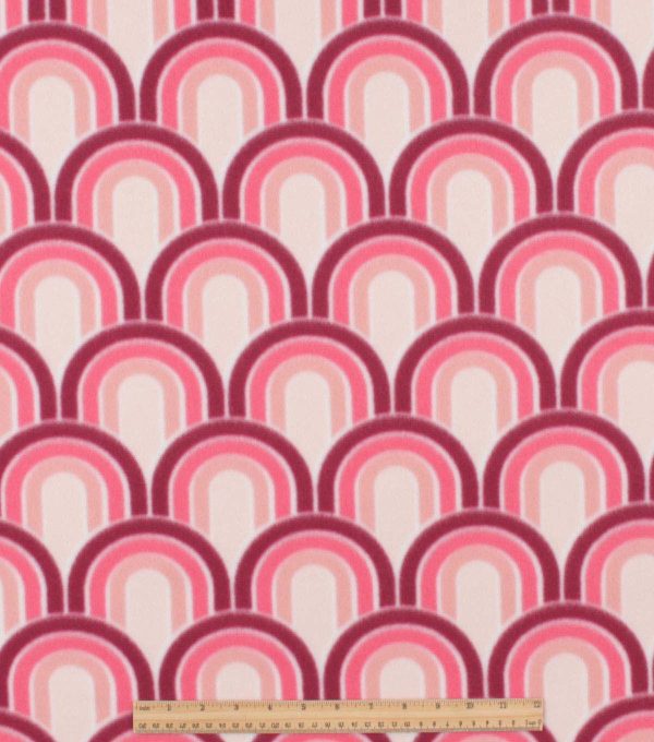 Pink Geometric Tonal Blizzard Fleece Fabric - Image 2