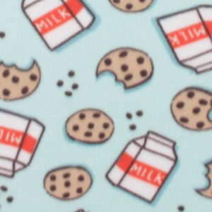 Cookies   Milk on Blue Blizzard Fleece Fabric