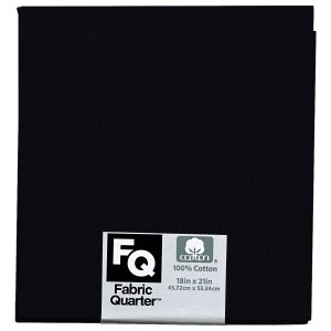 Black 1 Piece Cotton Fabric Quarter - 1