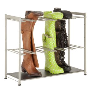 Honey Can Do 27.5 Silver Hanging Boot Storage   Drying Rack