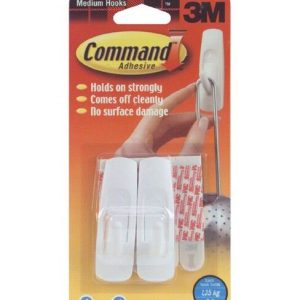 Command 6ct Medium Hooks   Adhesive Strips