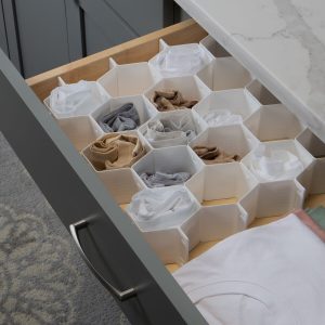 Simplify 14.5 x 3 White Honeycomb Drawer Organizer