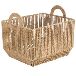 Simplify 15 x 10 Dutch Weave Storage Basket With Round Handles