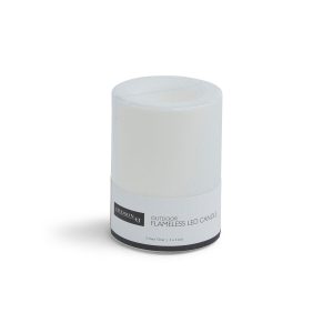 Flameless 3 4 White LED Indoor   Outdoor Pillar Candle