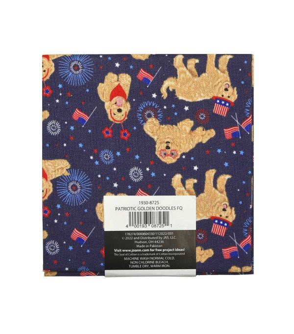 Patriotic Golden Doodles Cotton Fabric Quarter - Image 2