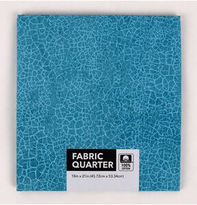 18 x 20 Blue Snake Print Cotton Fabric Quarter 1pc by Keepsake Calico