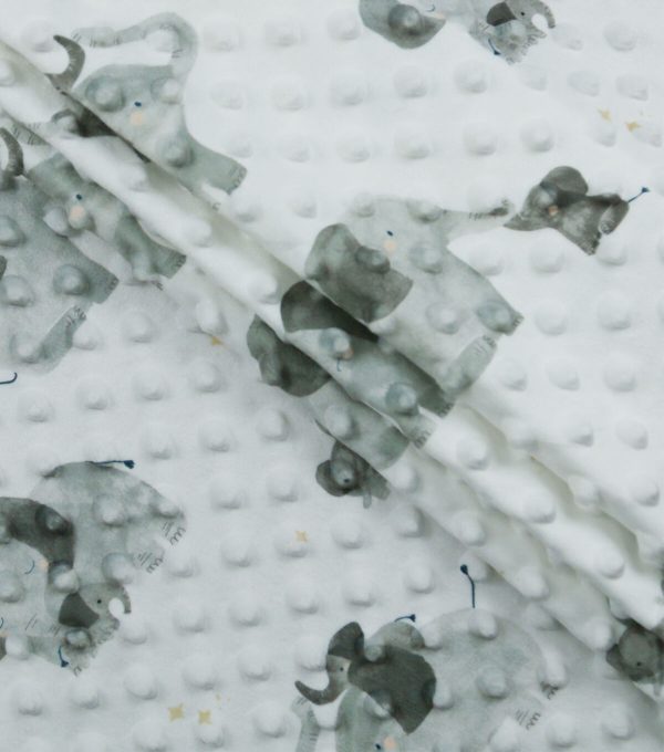 Soft   Minky Elephant Fleece Fabric - Image 2