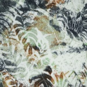Dotted Leaves on Green Anti Pill Fleece Fabric