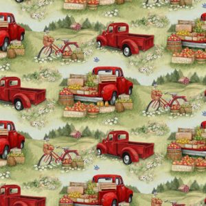 Susan Winget Country Living Veggie Truck Premium Cotton Fabric