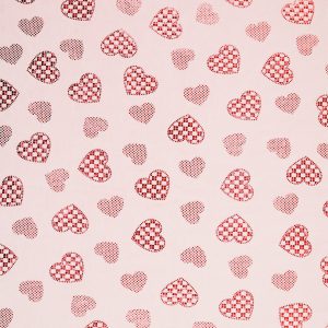 Pink Foil Hearts Pure Plush Fleece Fabric