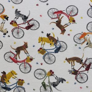 Bicycle Dogs Super Snuggle Flannel Fabric