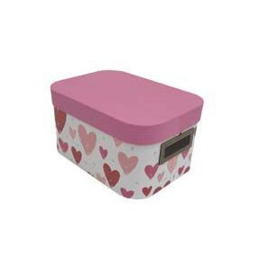 11 Red   Pink Hearts Oval Box With Cut Out Handles by Place   Time