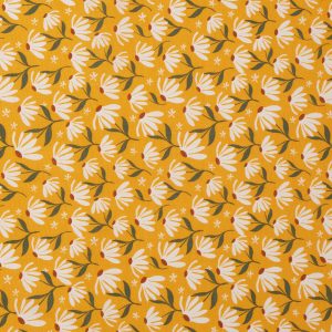 Coneflowers on Orange Cotton Fabric by Keepsake Calico