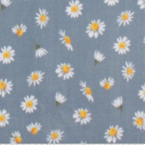 Daisies on Blue Anti Pill Fleece Fabric