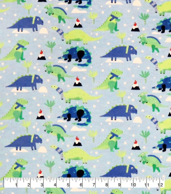 Winter Dinos Super Snuggle Flannel Fabric - Image 2