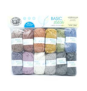 Lion Brand Basic Stich Antimicrobial 37yds Polyester Yarn 12 Bundle